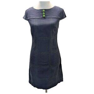 Lily Pulitzer Navy Blue Dress with Lime Green Buttons